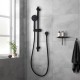 Round Black Adjustable Shower Rail with Round Black Handheld Shower